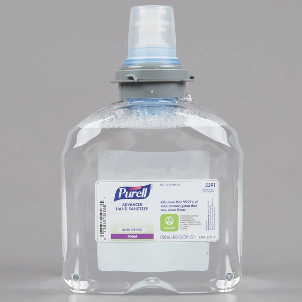 Purell® 5391-02 TFX Advanced Green Certified 1200 ML Foaming Instant Hand Sanitizer - 2/Case 4 Purell® 5391-02 TFX Advanced Green Certified 1200 ML Foaming Instant Hand Sanitizer - 2/Case - Image 2