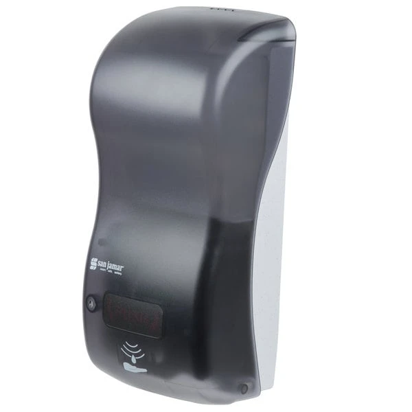 San Jamar SH900TBK Rely Pearl Black Hybrid Touchless Soap, Sanitizer, And Lotion Dispenser - 5 1/2" X 4" X 12" 4 San Jamar SH900TBK Rely Pearl Black Hybrid Touchless Soap, Sanitizer, And Lotion Dispenser - 5 1/2" X 4" X 12" - Image 2