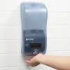 San Jamar SH900TBL Rely Arctic Blue Hybrid Touchless Soap, Sanitizer, And Lotion Dispenser - 5 1/2" X 4" X 12" -Unger Sales 1394974