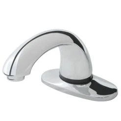 Rubbermaid 1782743 Milano Chrome 4" Center Set Deck Mounted Hands-Free Sensor Faucet With 3 3/4" Spout, Mixing Valve, And Supply Hoses