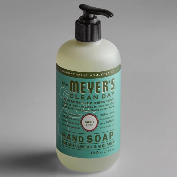 Mrs. Meyer's® Mrs. Meyer's Clean Day 651344 12.5 Oz. Basil Scented Hand Soap With Pump - 6/Case 4 Mrs. Meyer's® Mrs. Meyer's Clean Day 651344 12.5 Oz. Basil Scented Hand Soap With Pump - 6/Case - Image 2