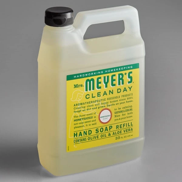 Mrs. Meyer's® Mrs. Meyer's Clean Day 666708 33 Oz. Honeysuckle Scented Hand Soap Refill - 6/Case 4 Mrs. Meyer's® Mrs. Meyer's Clean Day 666708 33 Oz. Honeysuckle Scented Hand Soap Refill - 6/Case - Image 2