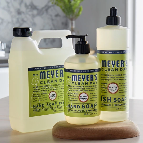 Mrs. Meyer's® Mrs. Meyer's Clean Day 651321 12.5 Oz. Lemon Verbena Scented Hand Soap With Pump - 6/Case 6 Mrs. Meyer's® Mrs. Meyer's Clean Day 651321 12.5 Oz. Lemon Verbena Scented Hand Soap With Pump - 6/Case - Image 4