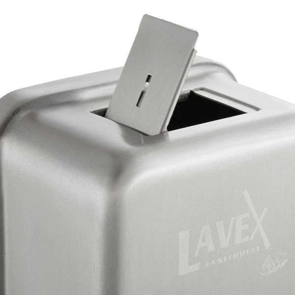 Lavex Janitorial 40 Oz. Stainless Steel Surface Mounted Vertical Liquid Soap Dispenser 6 Lavex Janitorial 40 Oz. Stainless Steel Surface Mounted Vertical Liquid Soap Dispenser - Image 4