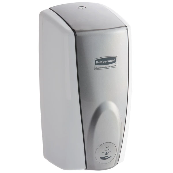 Rubbermaid FG750140 Autofoam 1100 ML White / Grey Pearl Automatic Hands-Free Soap Dispenser 4 Rubbermaid FG750140 Autofoam 1100 ML White / Grey Pearl Automatic Hands-Free Soap Dispenser - Image 2