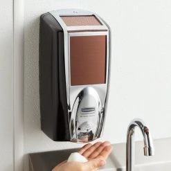 Rubbermaid 1980826 Lumecel™ 1100 ML Black / Chrome Automatic Hands Free Soap Dispenser