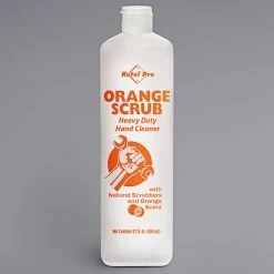 Kutol Pro 4984 Orange Scrub Orange Scented Heavy-Duty Hand Cleaner With Natural Scrubbers 22 Oz. Squeeze Bottle - 12/Case