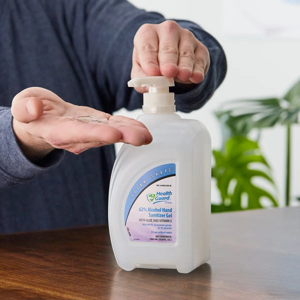 Kutol 65636 Health Guard 33.8 Oz. / 1 Liter Dye And Fragrance Free 62% Alcohol Clean Shape Pump Bottle Instant Hand Sanitizer Gel - 8/Case 3 Kutol 65636 Health Guard 33.8 Oz. / 1 Liter Dye And Fragrance Free 62% Alcohol Clean Shape Pump Bottle Instant Hand Sanitizer Gel - 8/Case