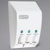 Dispenser Amenities, Inc. Dispenser Amenities 31350 Classic 43.5 Oz. White 3-Chamber Wall Mounted Locking Bulk Amenity Dispenser