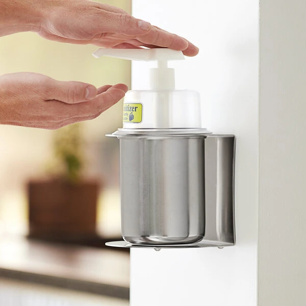 Steril-Sil CHS-1-DCHP 30 Oz. Stainless Steel Refillable Hand Soap / Sanitizer Dispenser 7 Steril-Sil CHS-1-DCHP 30 Oz. Stainless Steel Refillable Hand Soap / Sanitizer Dispenser - Image 5