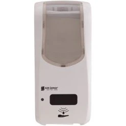 San Jamar SH970WHCL Summit Rely White Hybrid Automatic Hand Soap, Sanitizer, And Lotion Dispenser - 5 1/2" X 4" X 12"