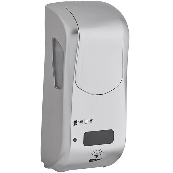 San Jamar SH970SS Summit Rely Silver Hybrid Automatic Hand Soap, Sanitizer, And Lotion Dispenser - 5 1/2" X 4" X 12" 4 San Jamar SH970SS Summit Rely Silver Hybrid Automatic Hand Soap, Sanitizer, And Lotion Dispenser - 5 1/2" X 4" X 12" - Image 2