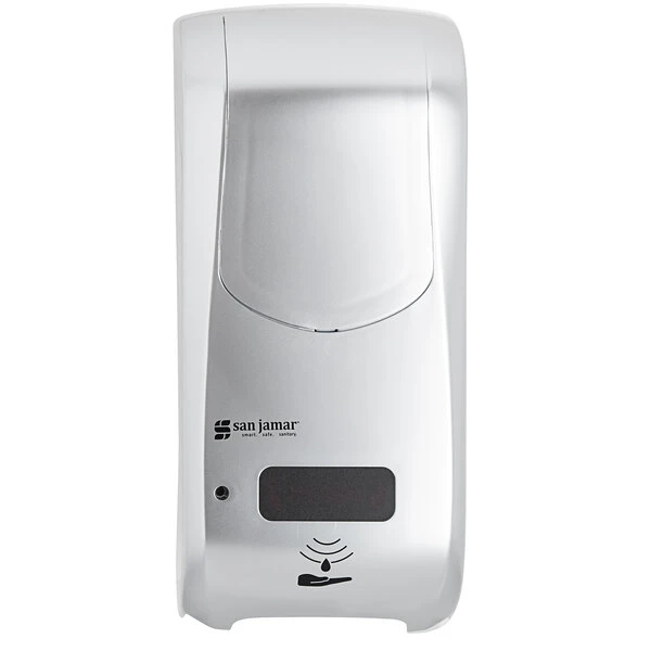 San Jamar SH970SS Summit Rely Silver Hybrid Automatic Hand Soap, Sanitizer, And Lotion Dispenser - 5 1/2" X 4" X 12" 6 San Jamar SH970SS Summit Rely Silver Hybrid Automatic Hand Soap, Sanitizer, And Lotion Dispenser - 5 1/2" X 4" X 12" - Image 4