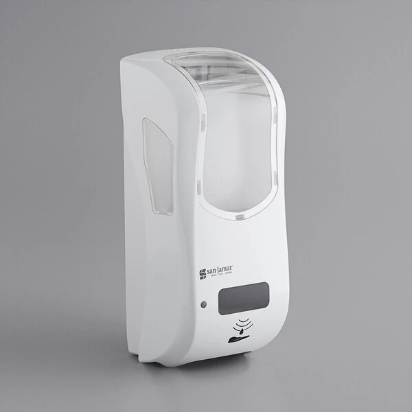 San Jamar SHF970WHCL Summit Rely White Hybrid Automatic Foam Hand Soap And Sanitizer Dispenser - 5 1/2" X 4" X 12" 3 San Jamar SHF970WHCL Summit Rely White Hybrid Automatic Foam Hand Soap And Sanitizer Dispenser - 5 1/2" X 4" X 12"