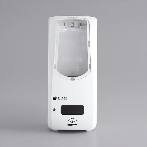 San Jamar SHF970WHCL Summit Rely White Hybrid Automatic Foam Hand Soap And Sanitizer Dispenser - 5 1/2" X 4" X 12" 5 San Jamar SHF970WHCL Summit Rely White Hybrid Automatic Foam Hand Soap And Sanitizer Dispenser - 5 1/2" X 4" X 12" - Image 3
