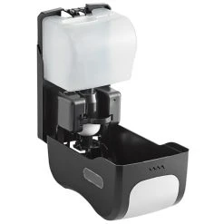 San Jamar SF970BKSS Summit Rely Black Manual Foam Hand Soap And Sanitizer Dispenser - 5 3/16" X 4" X 8 7/8" -Unger Sales 2123231