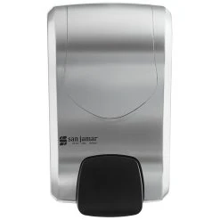 San Jamar SF970SS Summit Rely Silver Manual Foam Hand Soap And Sanitizer Dispenser - 5 3/16" X 4" X 8 7/8" -Unger Sales 2123464