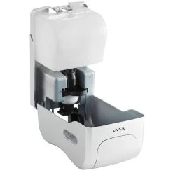 San Jamar SF970SS Summit Rely Silver Manual Foam Hand Soap And Sanitizer Dispenser - 5 3/16" X 4" X 8 7/8" -Unger Sales 2123465