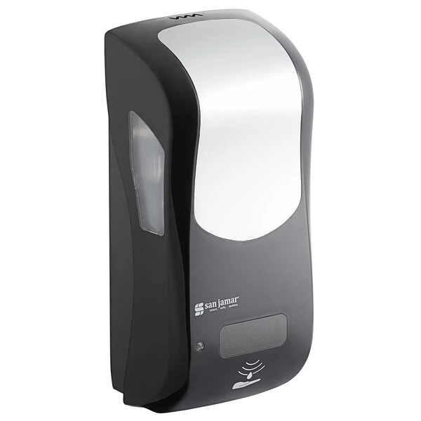 San Jamar SH970BKSS Summit Rely Black Hybrid Automatic Hand Soap, Sanitizer, And Lotion Dispenser - 5 1/2" X 4" X 12" 4 San Jamar SH970BKSS Summit Rely Black Hybrid Automatic Hand Soap, Sanitizer, And Lotion Dispenser - 5 1/2" X 4" X 12" - Image 2