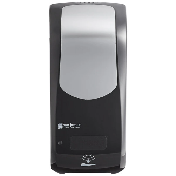 San Jamar SH970BKSS Summit Rely Black Hybrid Automatic Hand Soap, Sanitizer, And Lotion Dispenser - 5 1/2" X 4" X 12" 6 San Jamar SH970BKSS Summit Rely Black Hybrid Automatic Hand Soap, Sanitizer, And Lotion Dispenser - 5 1/2" X 4" X 12" - Image 4