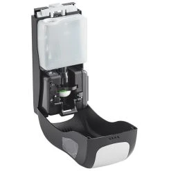 San Jamar SHF970BKSS Summit Rely Black Hybrid Automatic Foam Hand Soap And Sanitizer Dispenser - 5 1/2" X 4" X 12" -Unger Sales 2123500