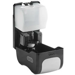 San Jamar S970BKSS Summit Rely Black Manual Hand Soap, Sanitizer, And Lotion Dispenser - 5 3/16" X 4" X 8 7/8" -Unger Sales 2124485