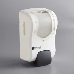 San Jamar SF970WHCL Summit Rely White Manual Foam Hand Soap And Sanitizer Dispenser - 5 3/16" X 4" X 8 7/8"
