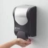 San Jamar SF970BKSS Summit Rely Black Manual Foam Hand Soap And Sanitizer Dispenser - 5 3/16" X 4" X 8 7/8"