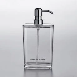 American Metalcraft DPRC17 17 Oz. Clear Plastic Rectangular Refillable Hand Sanitizer Dispenser With Silkscreen And Stainless Steel Pump 7 American Metalcraft DPRC17 17 Oz. Clear Plastic Rectangular Refillable Hand Sanitizer Dispenser With Silkscreen And Stainless Steel Pump -Unger Sales 2160654