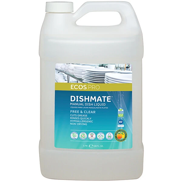 ECOS PL9721/04 Pro Dishmate 1 Gallon Free And Clear Manual Dishwashing Liquid - 4/Case 3 ECOS PL9721/04 Pro Dishmate 1 Gallon Free And Clear Manual Dishwashing Liquid - 4/Case