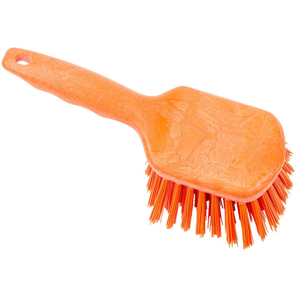 Carlisle 40541EC24 Sparta Spectrum 8" Orange General Clean Up / Pot Scrub Brush 5 Carlisle 40541EC24 Sparta Spectrum 8" Orange General Clean Up / Pot Scrub Brush - Image 3