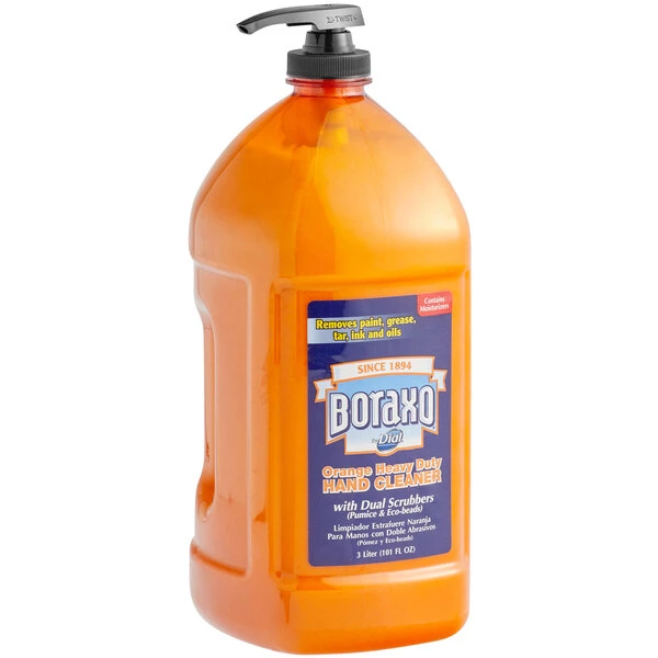 Dial® Dial DIA06058 Boraxo 3 Liter Heavy-Duty Liquid Hand Soap With Pump - 4/Case 4 Dial® Dial DIA06058 Boraxo 3 Liter Heavy-Duty Liquid Hand Soap With Pump - 4/Case - Image 2