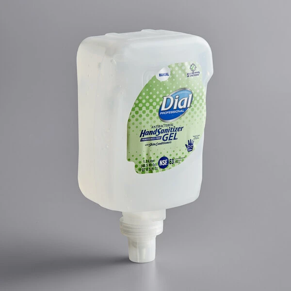 Dial® Dial DIA16706 FIT Universal Manual 1.2 Liter Antibacterial Gel Hand Sanitizer Refill - 3/Case 4 Dial® Dial DIA16706 FIT Universal Manual 1.2 Liter Antibacterial Gel Hand Sanitizer Refill - 3/Case - Image 2