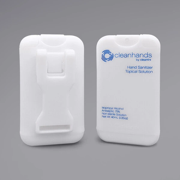 Cleanint, LLC Cleanint Cleanhands CH02RET-WTE White Clip-On Hand Sanitizer Dispenser - 2/Pack 3 Cleanint, LLC Cleanint Cleanhands CH02RET-WTE White Clip-On Hand Sanitizer Dispenser - 2/Pack