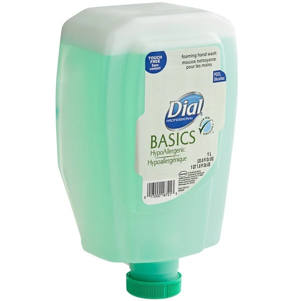 Dial® Dial DIA16722 Basics Hypoallergenic FIT Universal Touch-Free 1 Liter Foaming Hand Wash Refill 4 Dial® Dial DIA16722 Basics Hypoallergenic FIT Universal Touch-Free 1 Liter Foaming Hand Wash Refill - Image 2