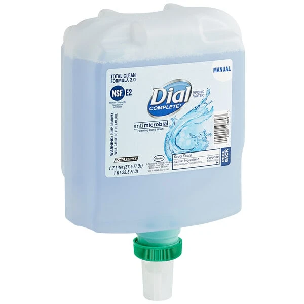 Dial® Dial DIA19690 Complete 1700 Universal Manual 1.7 Liter Spring Water Antibacterial Foaming Hand Soap Refill 4 Dial® Dial DIA19690 Complete 1700 Universal Manual 1.7 Liter Spring Water Antibacterial Foaming Hand Soap Refill - Image 2