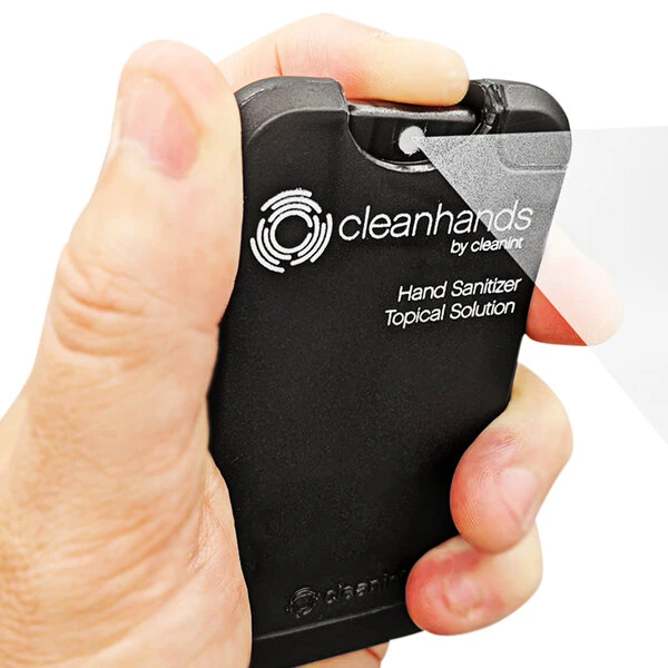 Cleanint, LLC Cleanint Cleanhands CH02RET-BLK Black Clip-On Hand Sanitizer Dispenser - 2/Pack 5 Cleanint, LLC Cleanint Cleanhands CH02RET-BLK Black Clip-On Hand Sanitizer Dispenser - 2/Pack - Image 3