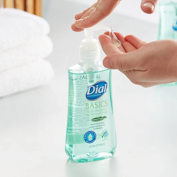 Dial® Dial DIA33256 Professional Basics 7.5 Oz. Hypoallergenic Liquid Hand Soap - 12/Case 3 Dial® Dial DIA33256 Professional Basics 7.5 Oz. Hypoallergenic Liquid Hand Soap - 12/Case