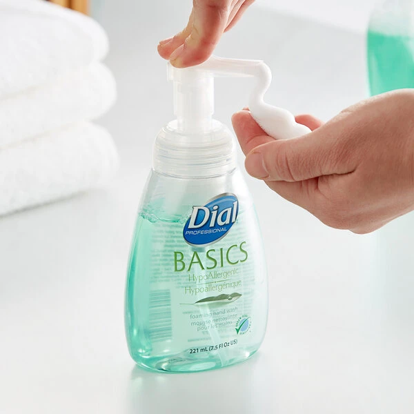 Dial® Dial DIA06042 Professional Basics 7.5 Oz. Hypoallergenic Foaming Hand Wash - 8/Case 3 Dial® Dial DIA06042 Professional Basics 7.5 Oz. Hypoallergenic Foaming Hand Wash - 8/Case
