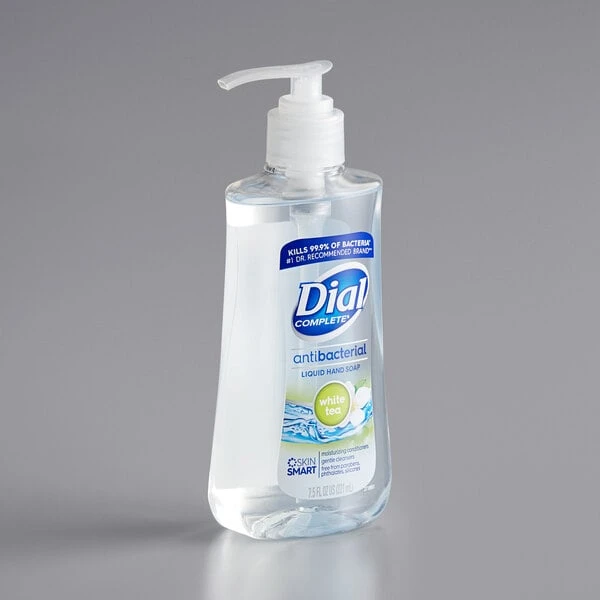 Dial® Dial DIA02660 Complete 7.5 Oz. White Tea And Vitamin E Antibacterial Liquid Hand Soap - 12/Case 4 Dial® Dial DIA02660 Complete 7.5 Oz. White Tea And Vitamin E Antibacterial Liquid Hand Soap - 12/Case - Image 2