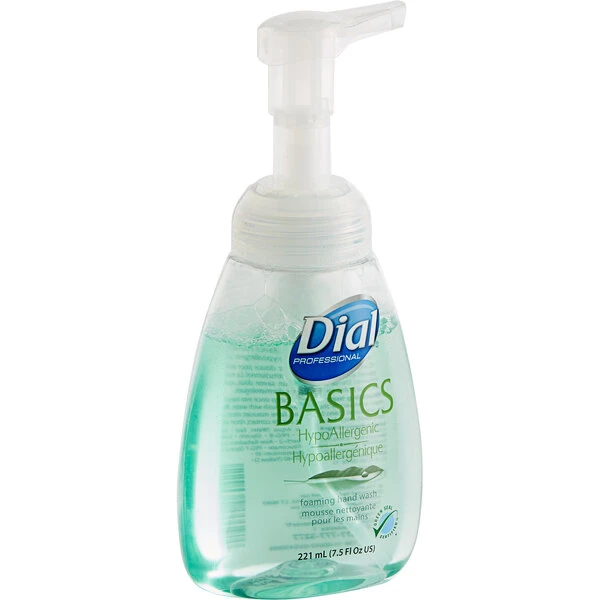 Dial® Dial DIA06042 Professional Basics 7.5 Oz. Hypoallergenic Foaming Hand Wash - 8/Case 4 Dial® Dial DIA06042 Professional Basics 7.5 Oz. Hypoallergenic Foaming Hand Wash - 8/Case - Image 2
