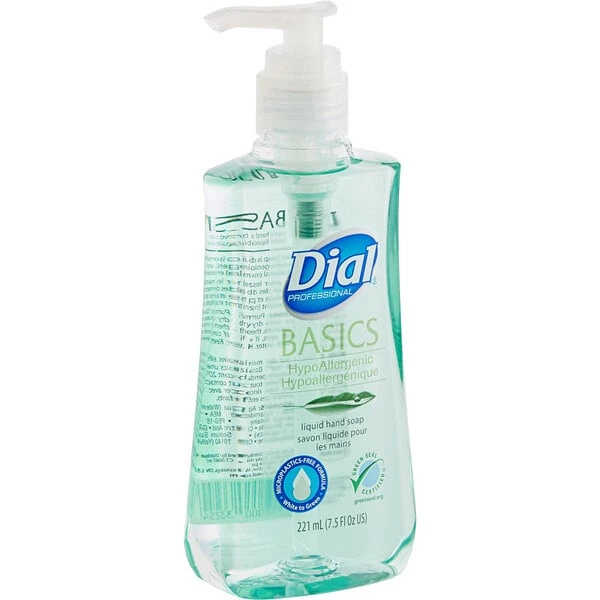 Dial® Dial DIA33256 Professional Basics 7.5 Oz. Hypoallergenic Liquid Hand Soap - 12/Case 4 Dial® Dial DIA33256 Professional Basics 7.5 Oz. Hypoallergenic Liquid Hand Soap - 12/Case - Image 2