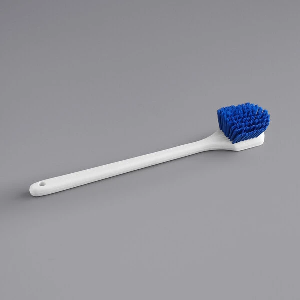 Lavex Janitorial 20" Blue Polyester Floating Utility / Pot Scrub Brush 3 Lavex Janitorial 20" Blue Polyester Floating Utility / Pot Scrub Brush