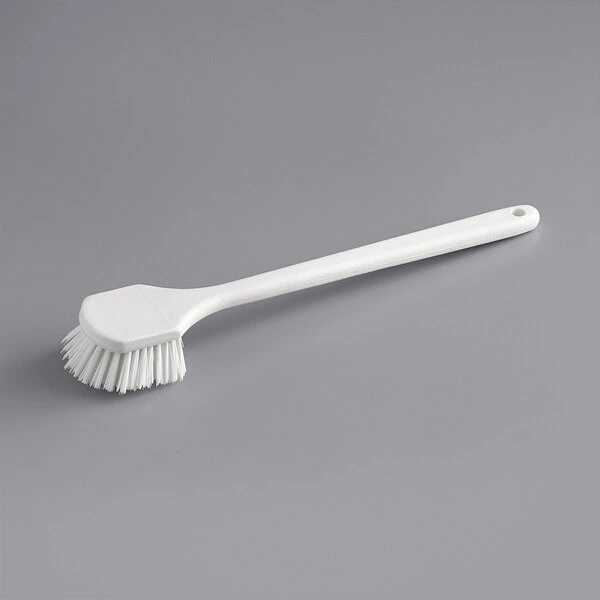 Lavex Janitorial 20" White Polyester Floating Utility / Pot Scrub Brush 4 Lavex Janitorial 20" White Polyester Floating Utility / Pot Scrub Brush - Image 2