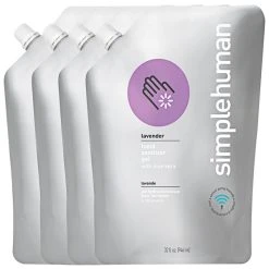 Simplehuman CT1086 32 Fl. Oz. Lavender Scented Gel Hand Sanitizer Refill Pouch - 4/Case