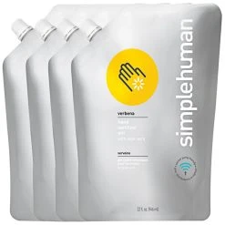 Simplehuman CT1087 32 Fl. Oz. Verbena Scented Gel Hand Sanitizer Refill Pouch - 4/Case