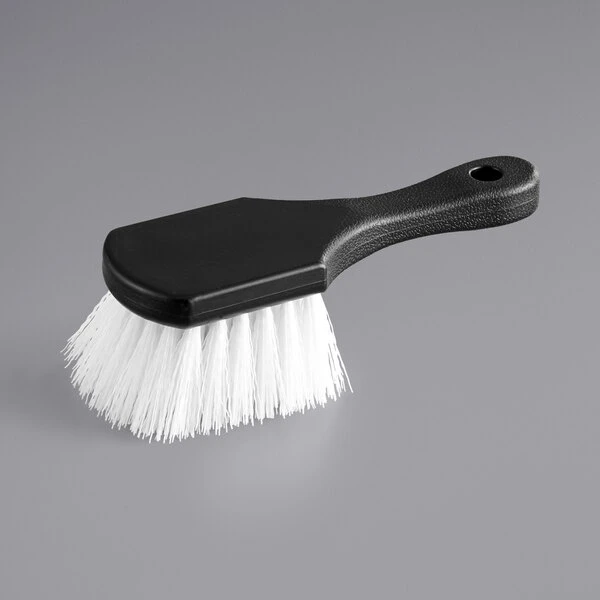 Choice 8" Black Polypropylene Utility / Pot Scrub Brush 5 Choice 8" Black Polypropylene Utility / Pot Scrub Brush - Image 3