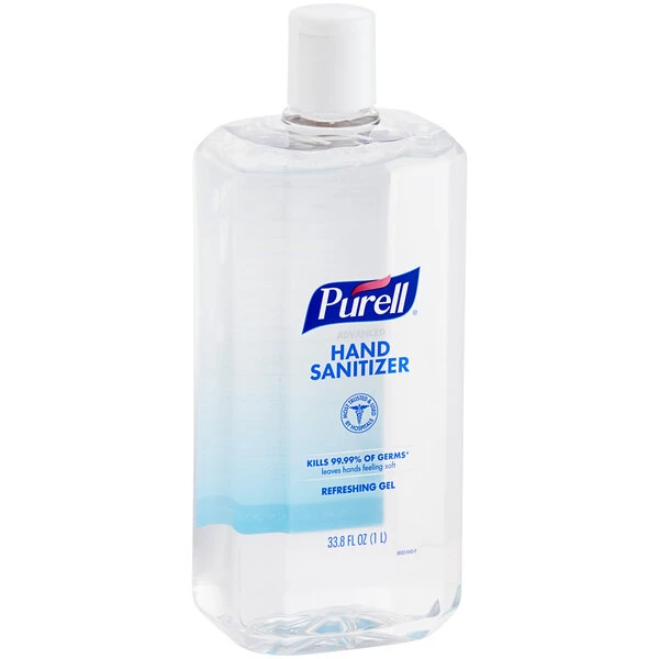 Purell® 9683-04 1 Liter Advanced Hand Sanitizer Refreshing Gel Flip Cap Bottle - 4/Case 4 Purell® 9683-04 1 Liter Advanced Hand Sanitizer Refreshing Gel Flip Cap Bottle - 4/Case - Image 2