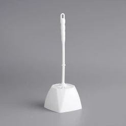 Lavex Janitorial 14" White Toilet Bowl Brush With Caddy