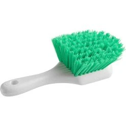 Lavex Janitorial 8" Green Polyester Floating Utility / Pot Scrub Brush